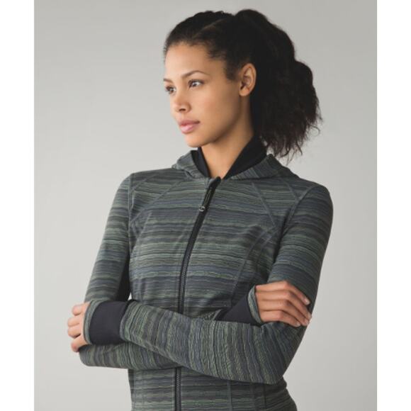 Lululemon Daily Practice Jacket Space Dye Twist Dark Slate Fatigue Green Black - Picture 1 of 8
